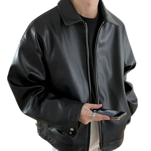 Alexander  | Men’s Oversized Leather Bomber Jacket