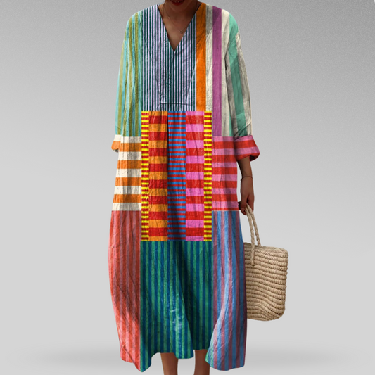 Martha Women's Geometric Pattern Dress - Fashinoza
