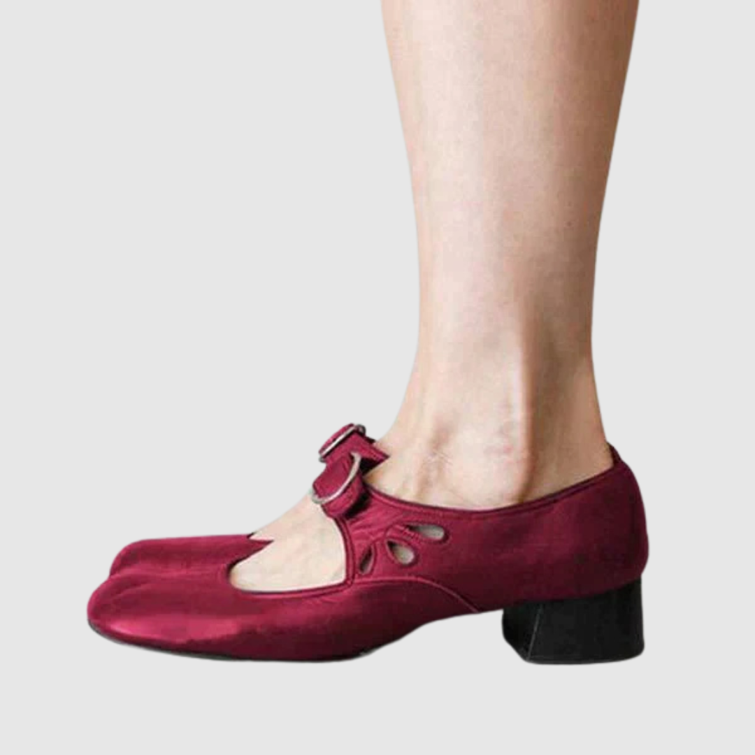 Women's Mary Jane Low Heel Shoes Buckle Strap