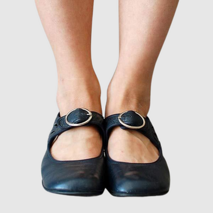 Women's Mary Jane Low Heel Shoes Buckle Strap