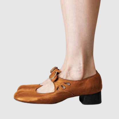 Women's Mary Jane Low Heel Shoes Buckle Strap
