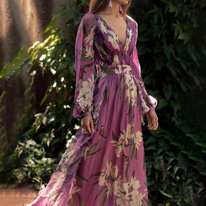 Bella | Women Lightweight Floral Chiffon Dress with Flowy Fit