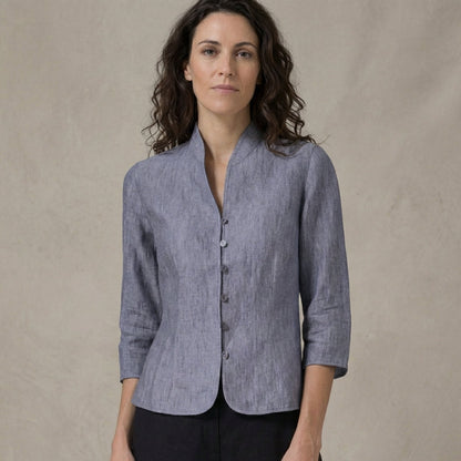 Women's Mandarin Collar Blouse Elegant Silk
