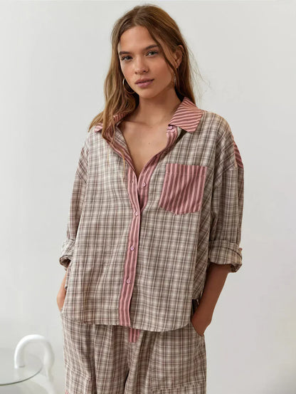 Amelia | Women Spring Plaid Two Piece Set