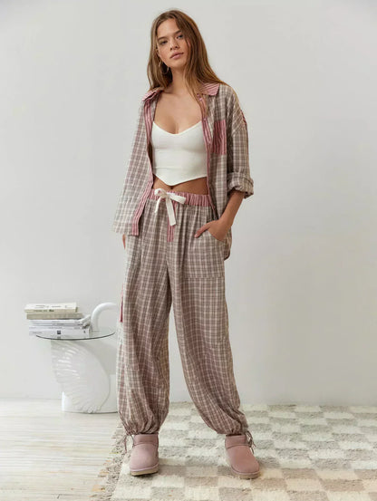 Amelia | Women Spring Plaid Two Piece Set