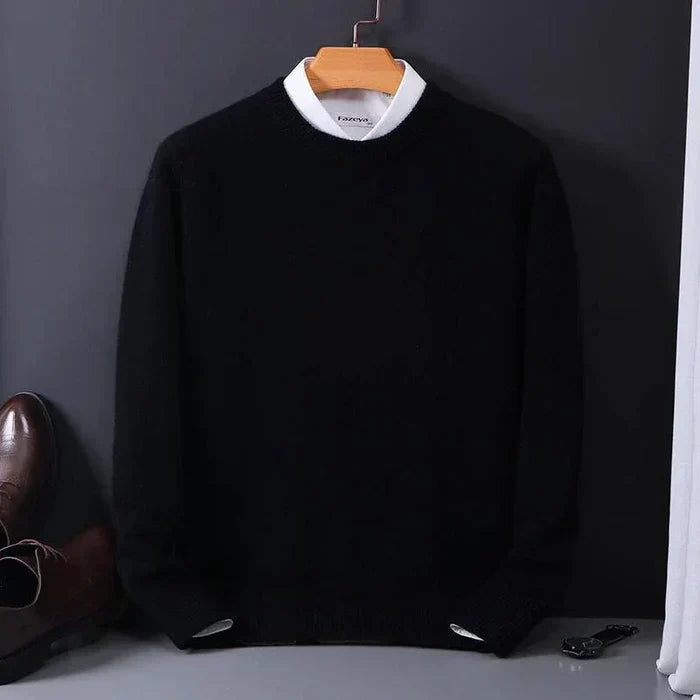 Women's Fine Wool Sweater Relaxed Fit Beige - Fashinoza