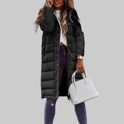 Women's Quilted Hooded Parka Jacket - Fashinoza