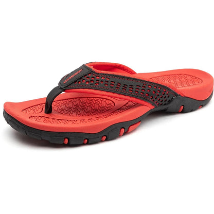 Orthopedic Men's Athletic Flip Flops with Arch Support PU Leather Beach Sandals