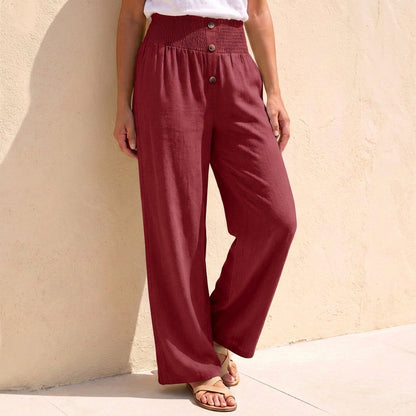 Women's Wide Leg Pants Relaxed Fit Elastic Waist