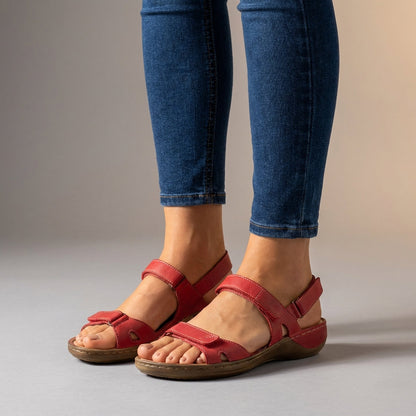 Adjustable Strap Sandals Cushioned Sole Brown