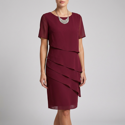 Women's Tiered Ruffle Sleeve Dress