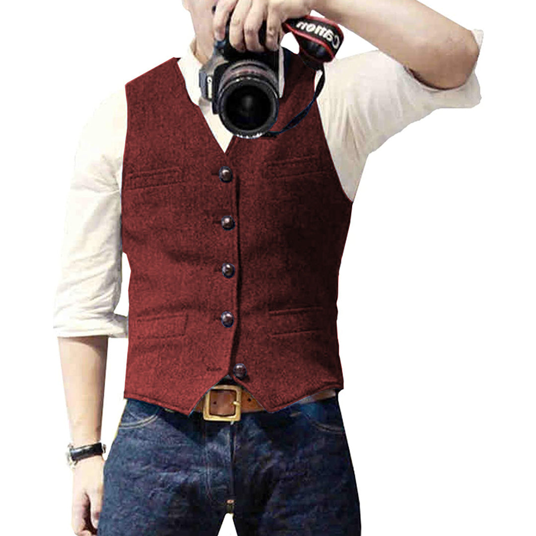 Men's Denim Vest - Fashinoza