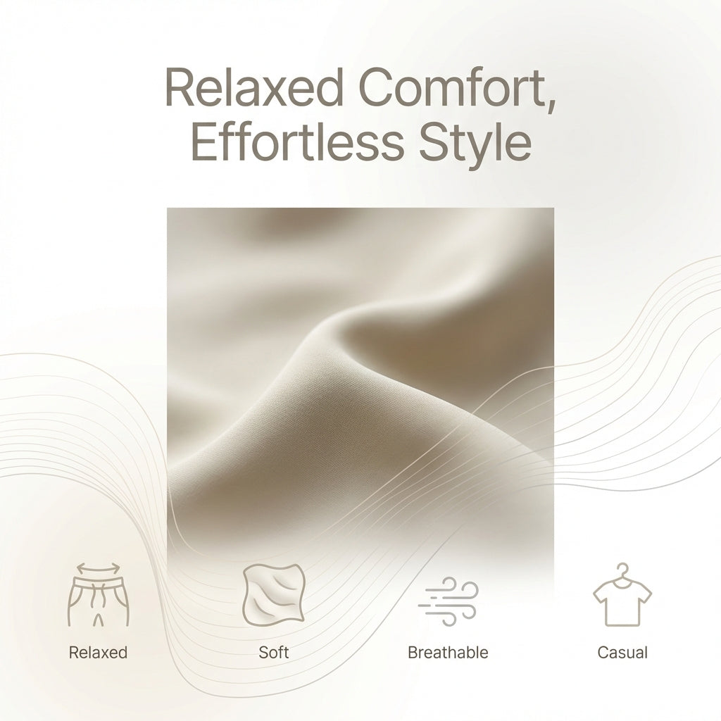 Relaxed Fit Shorts Drawstring Waist Textured Cotton