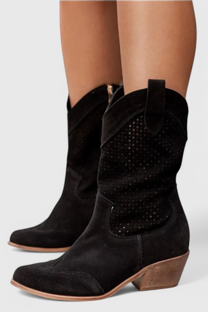 Women's Ankle Boots Block Heel Cowboy Style