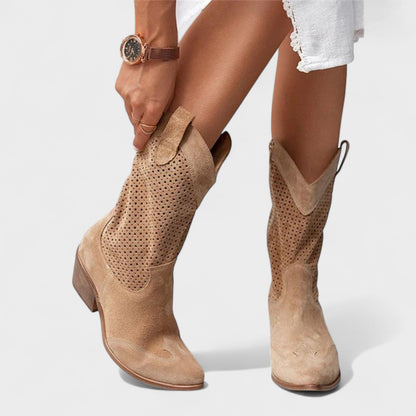Women's Round Toe Block Heel Boots