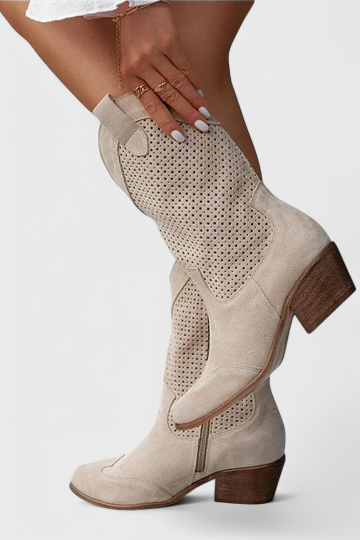 Women's Ankle Boots Block Heel Cowboy Style