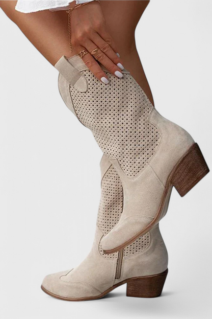 Women's Ankle Boots Block Heel Cowboy Style