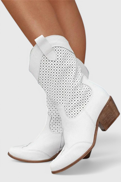 Women's Ankle Boots Block Heel Cowboy Style
