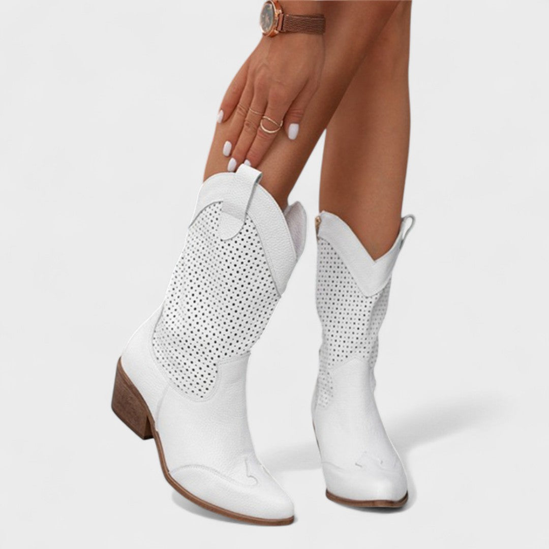 Women's Round Toe Block Heel Boots
