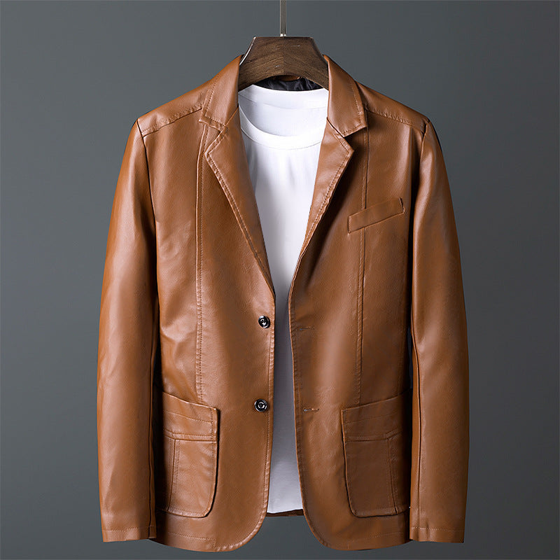 Men's Genuine Leather Classic Jacket - Fashinoza