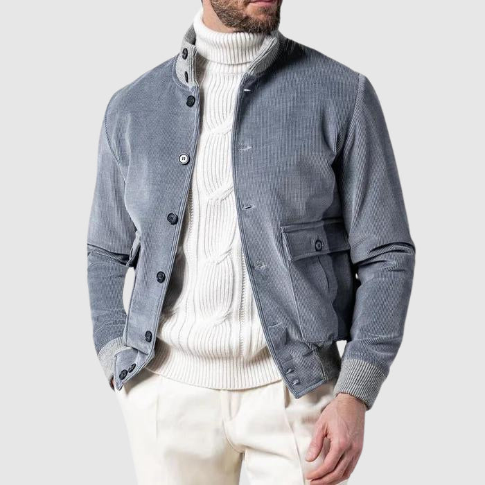 Men's Corduroy Bomber Jacket - Fashinoza