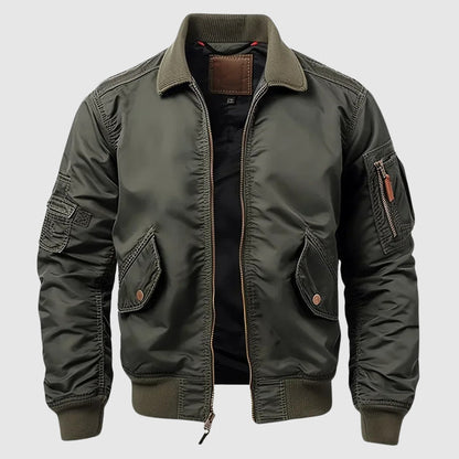 Men's Lightweight Bomber Jacket Nylon Urban Style Black - Fashinoza