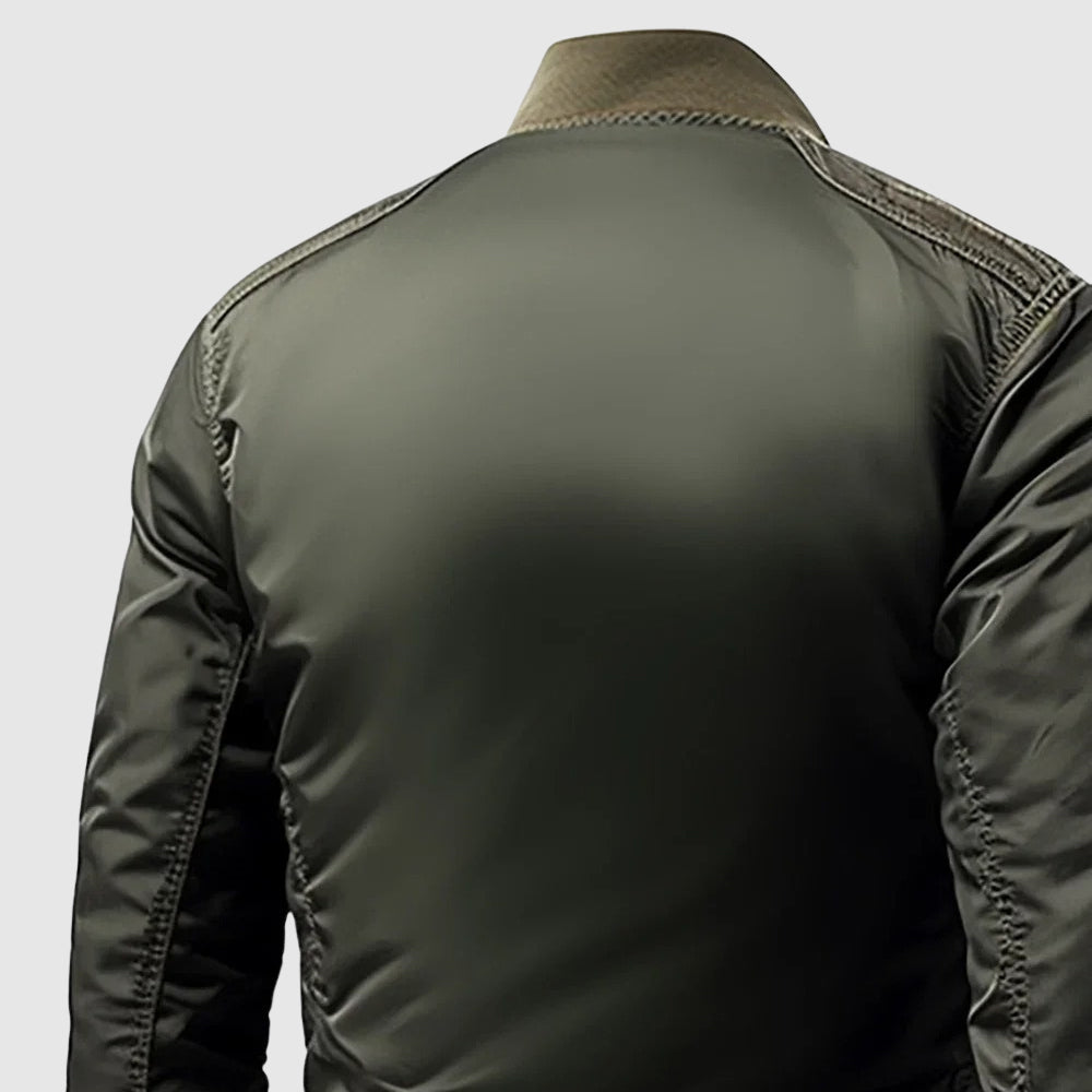 Men's Lightweight Bomber Jacket Nylon Urban Style Black