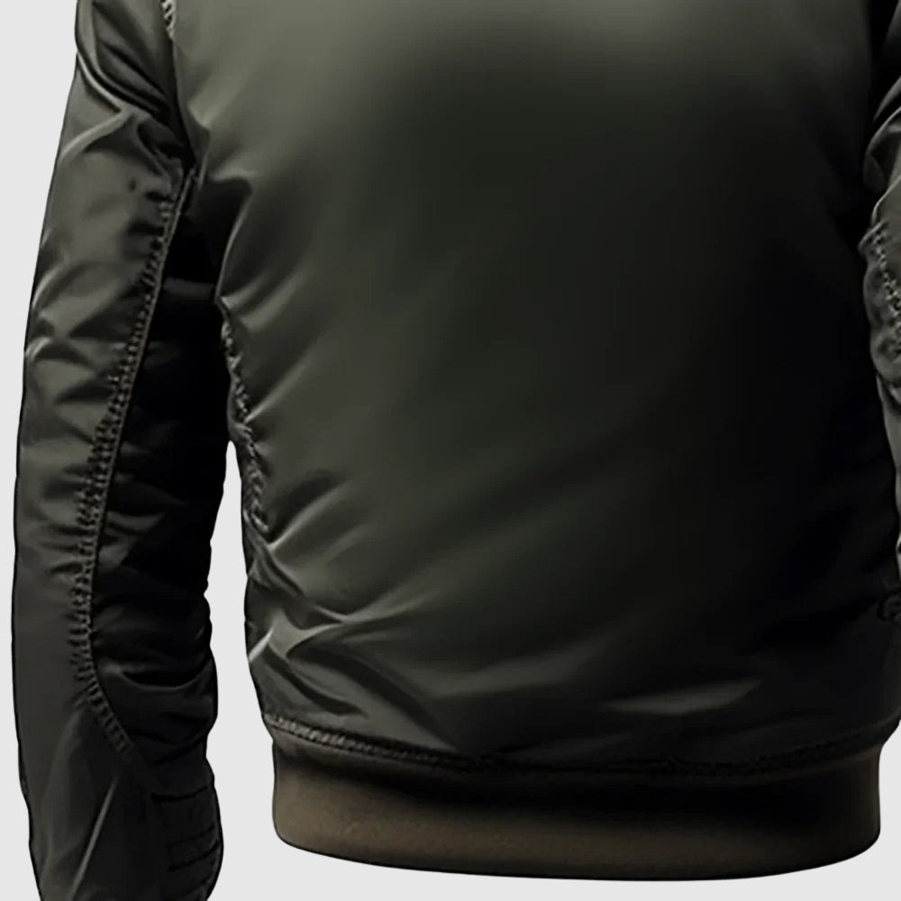 Men's Lightweight Bomber Jacket Nylon Urban Style Black