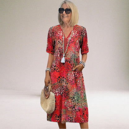 Women's Floral Spring Dress Elegant - 
Fashinoza
