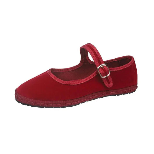Women's Round Toe Black Ballet Flats - 
Fashinoza