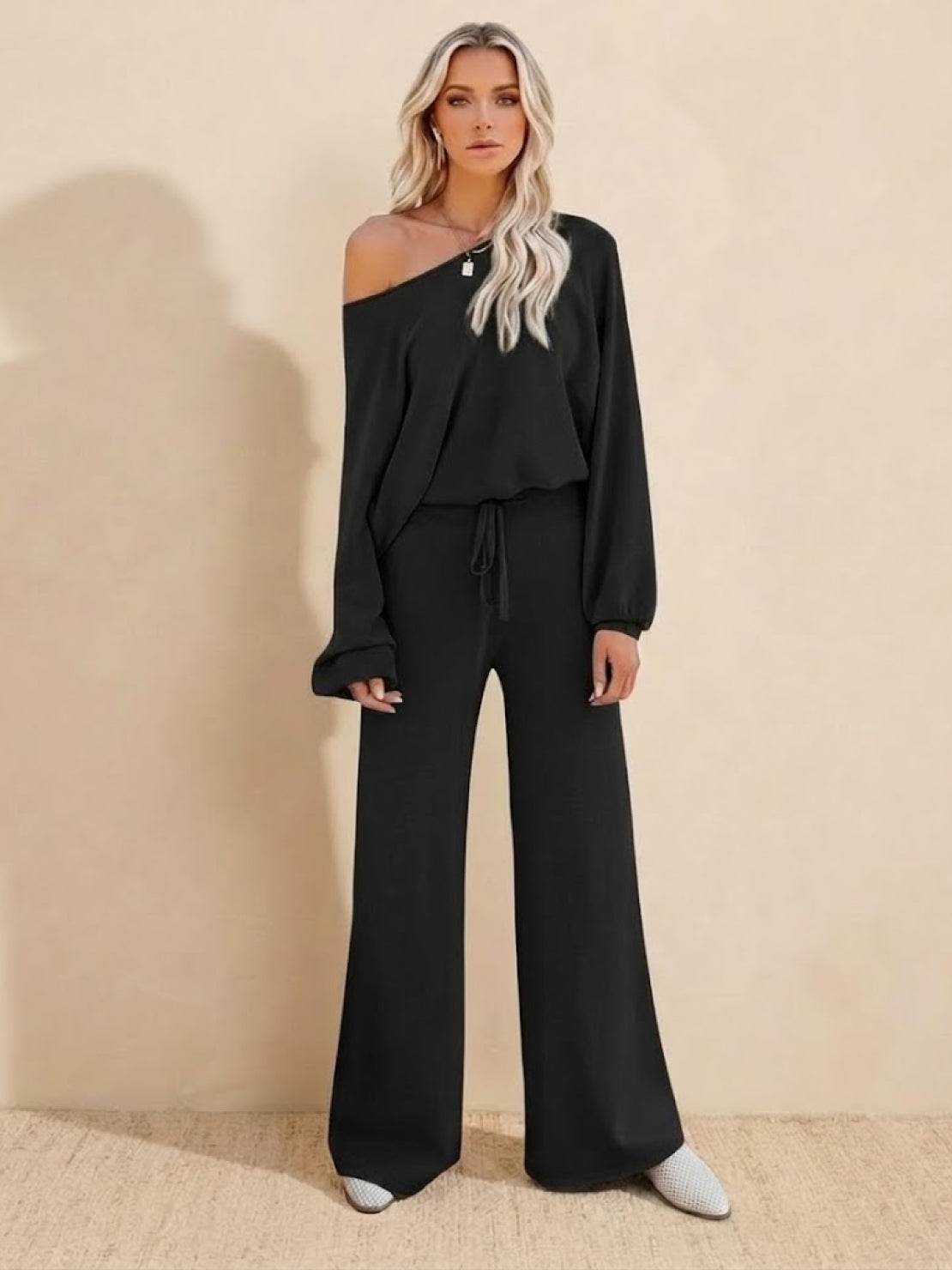 Women's Cropped Sweatshirt Lounge Set Pants