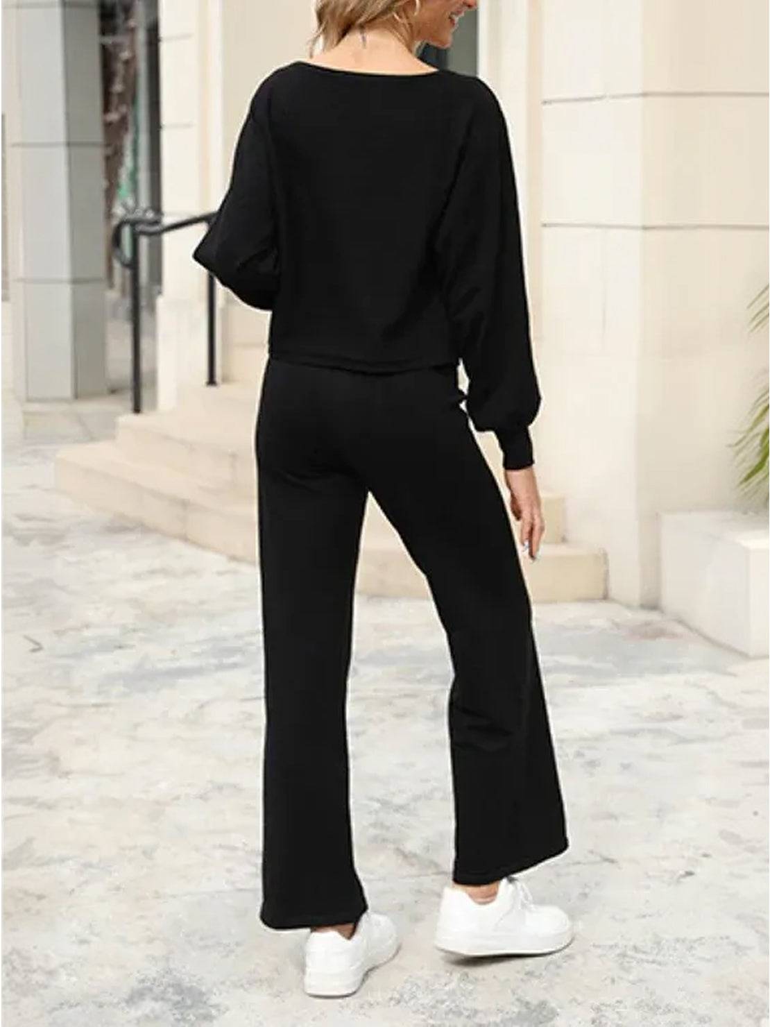 Women's Cropped Sweatshirt Lounge Set Pants