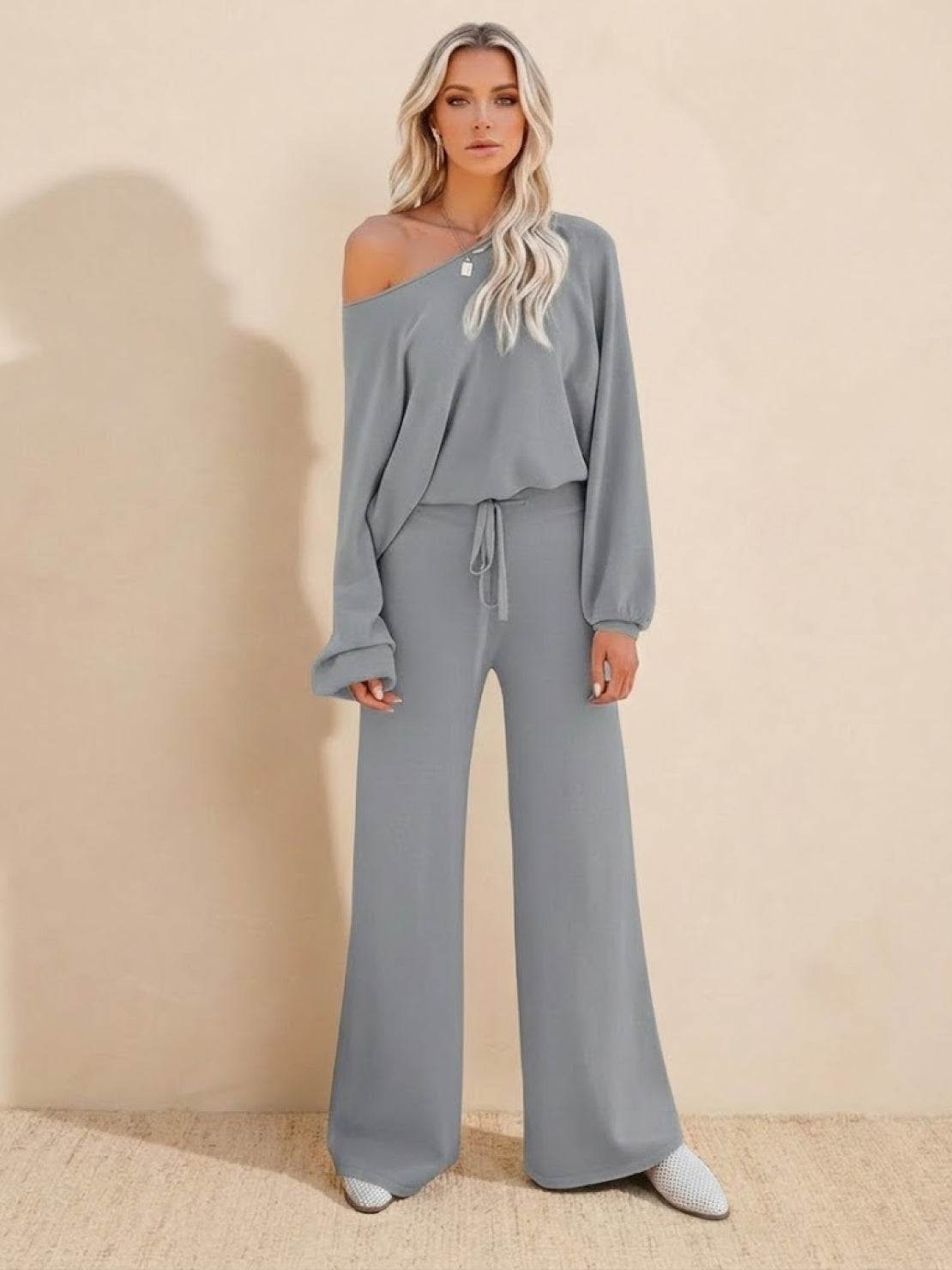 Women's Cropped Sweatshirt Lounge Set Pants