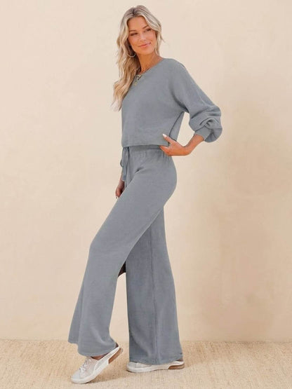 Women's Cropped Sweatshirt Lounge Set Pants