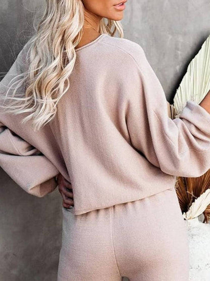 Women's Cropped Sweatshirt Lounge Set Pants