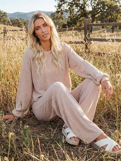 Women's Cropped Sweatshirt Lounge Set Pants