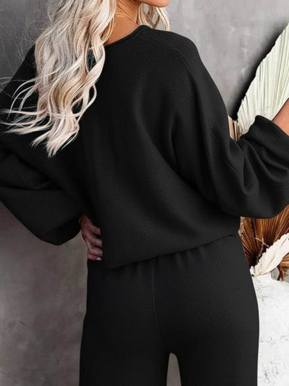 Women's Cropped Sweatshirt Lounge Set Pants