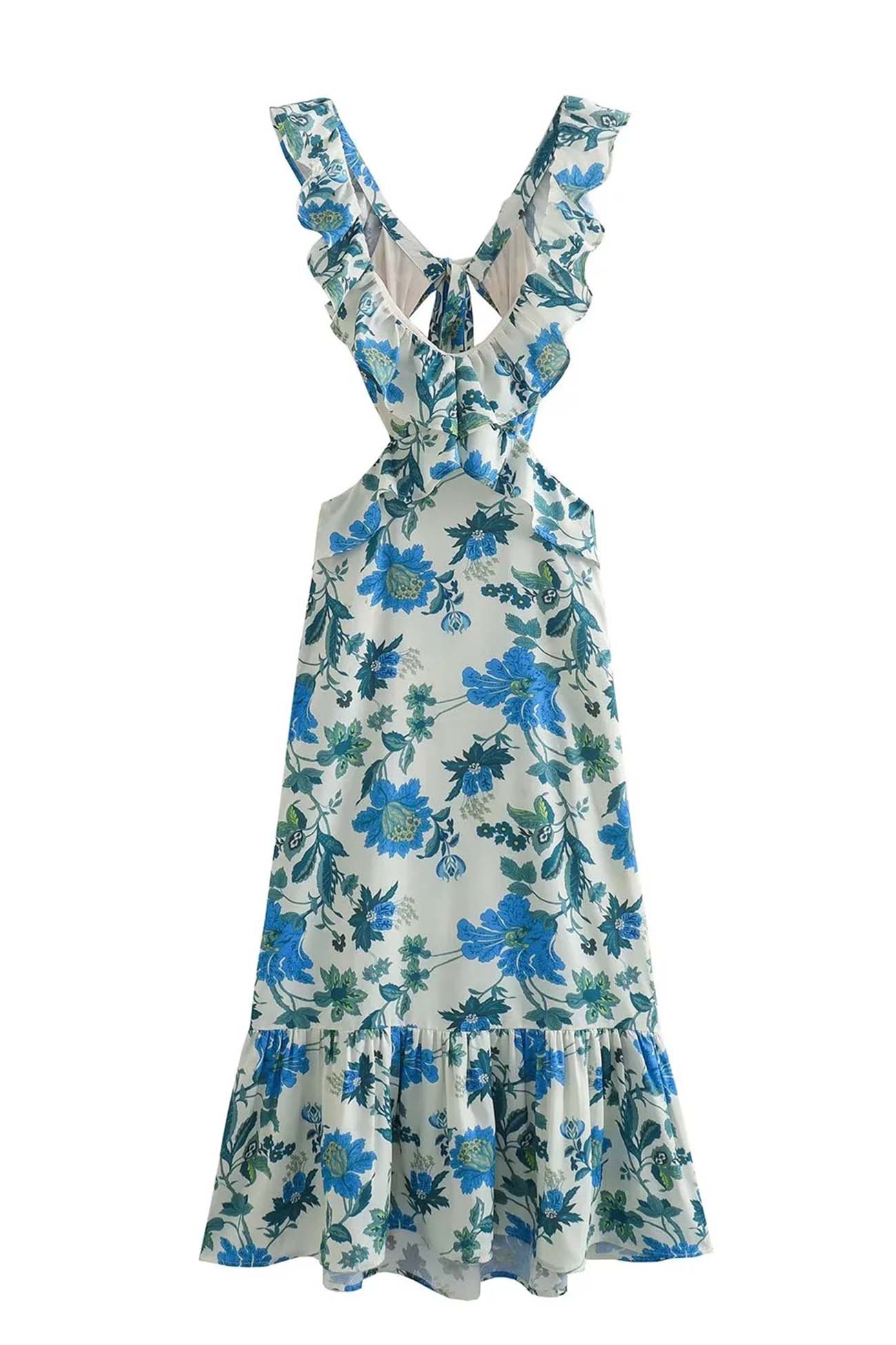 Women's Summer Maxi Dress Sleeveless Ruffle Strap