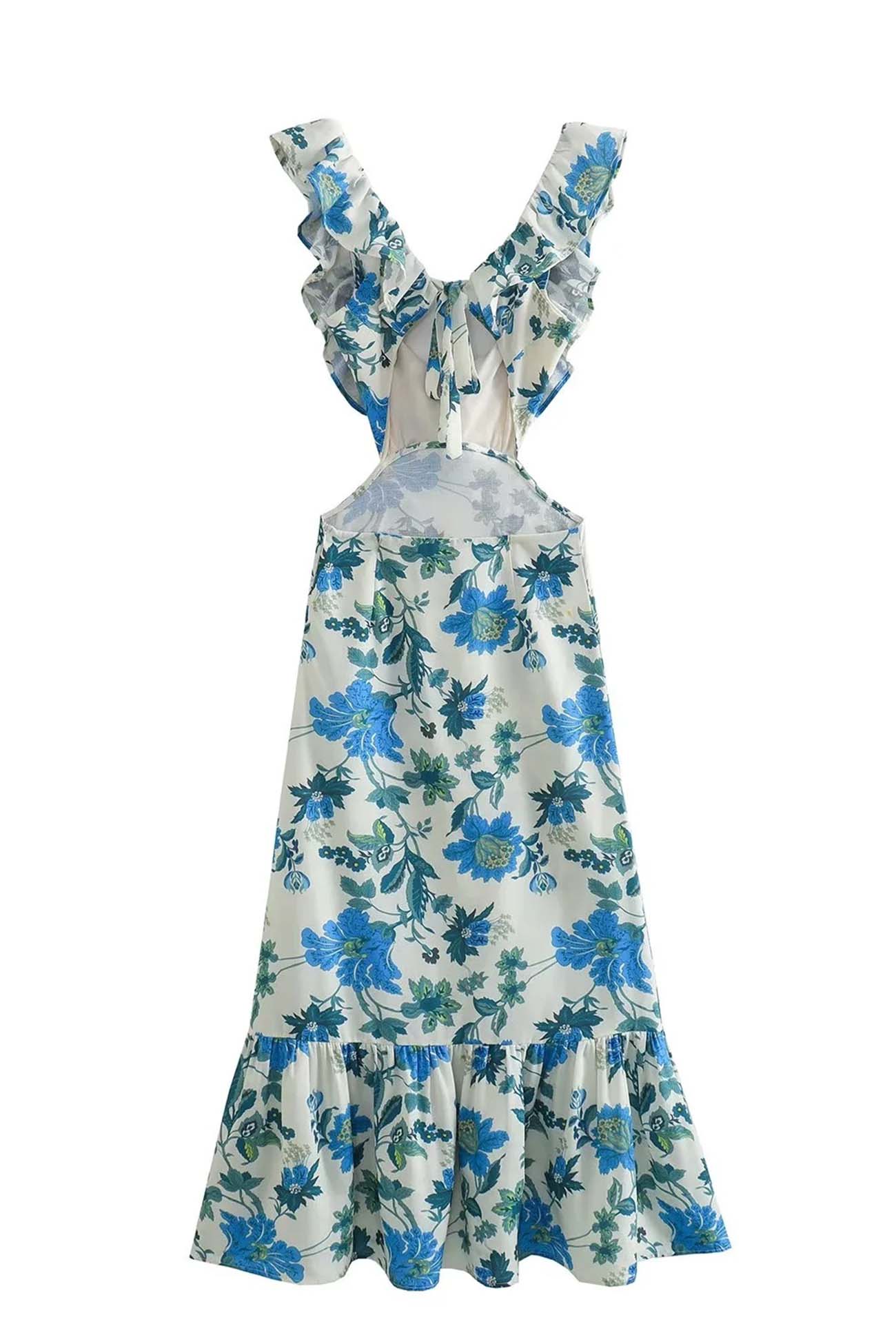 Women's Summer Maxi Dress Sleeveless Ruffle Strap