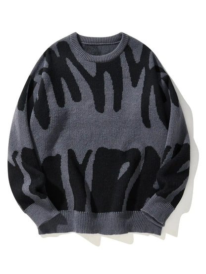 Abstract Pattern Knit Sweater