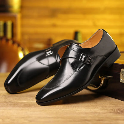Cristiano Men's Leather Monk Strap Loafers