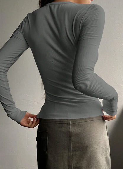 Men's Minimalist Rib Henley Shirt