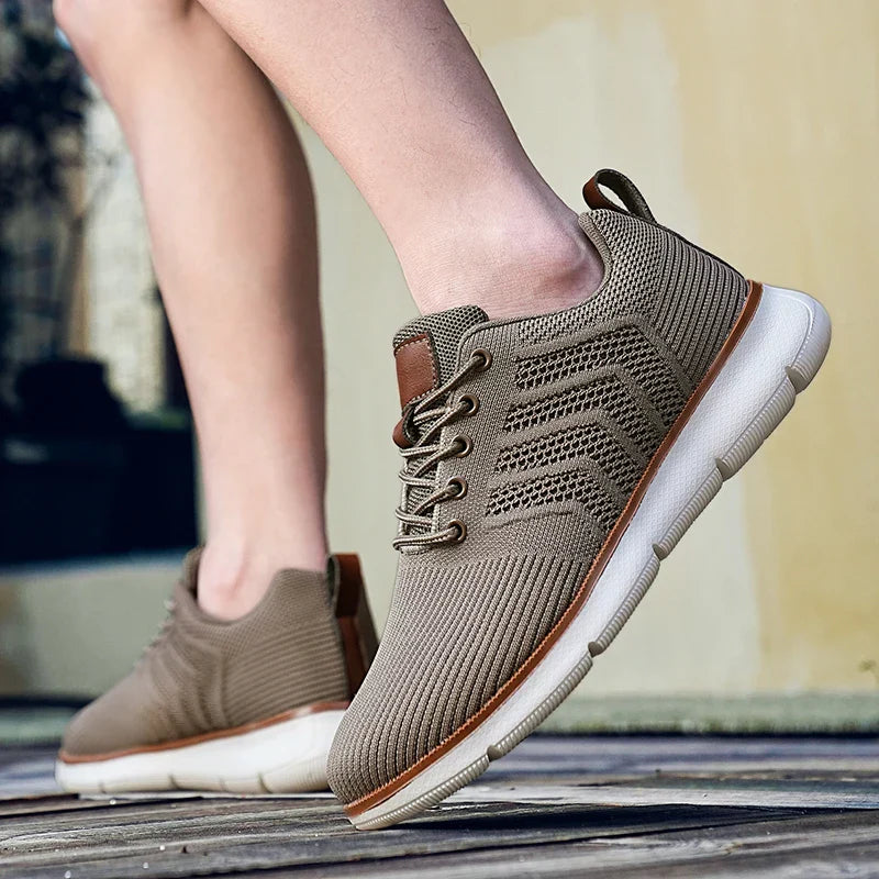 Men's Lace-Up Knit Sneakers