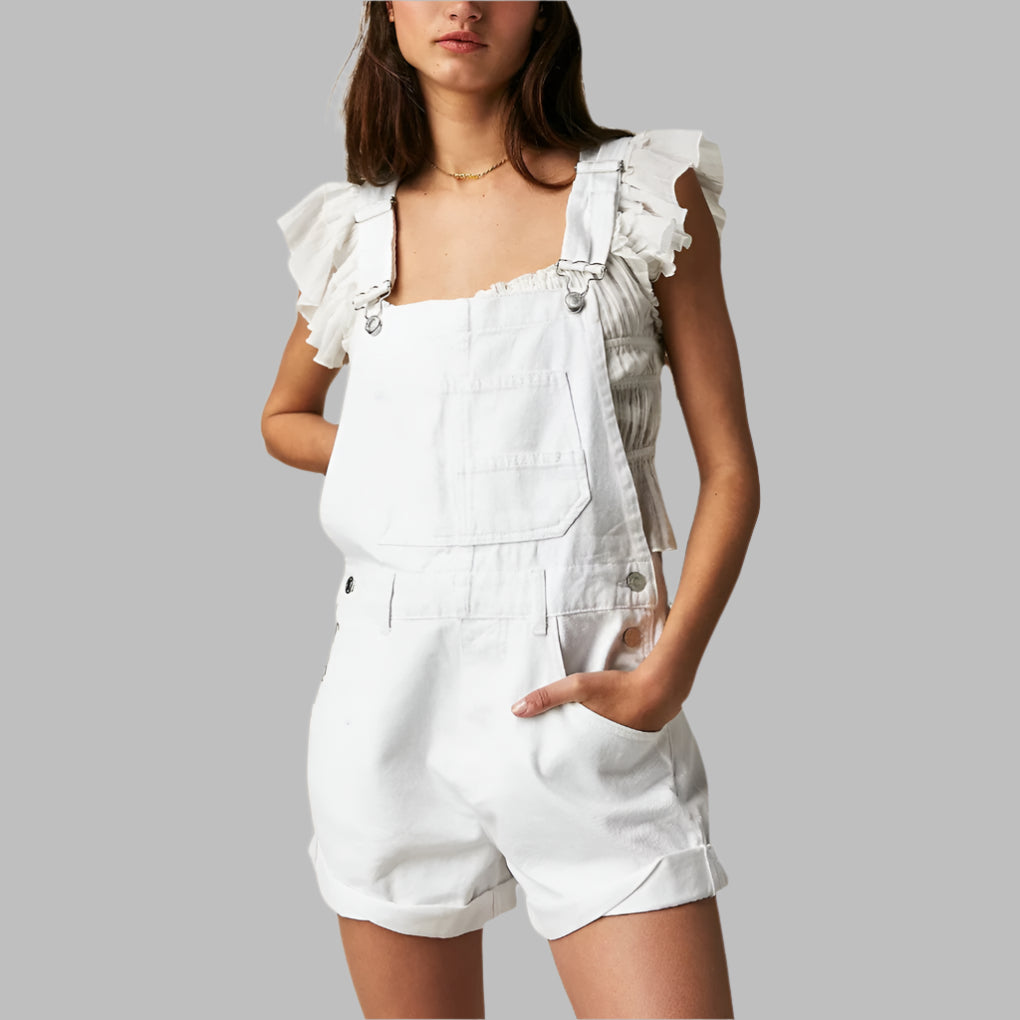 Women's Denim Jumpsuit Sleeveless Casual