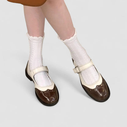 Women's Mary Jane Shoes Two-Tone Upper