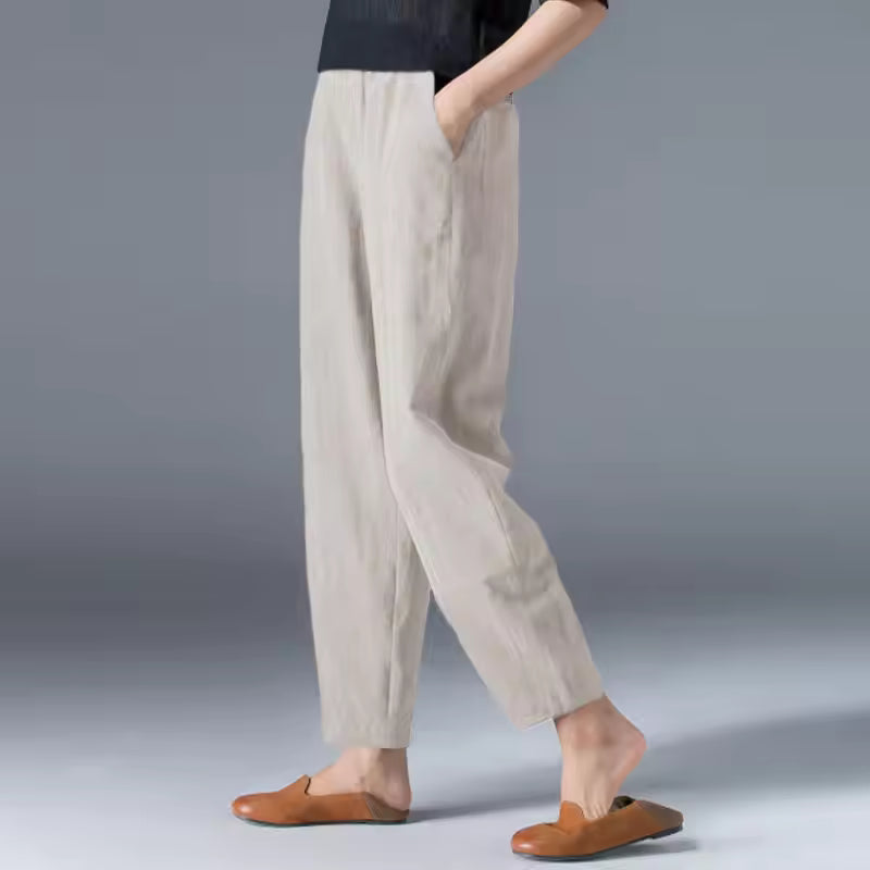 Women's High Waist Tapered Fit Trousers