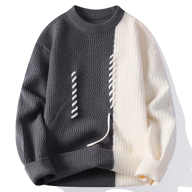 Smiley Contrast Knit Sweater