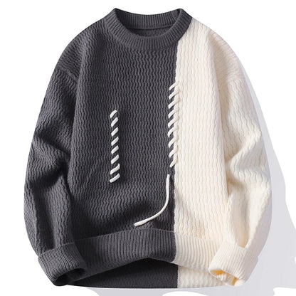 Smiley Contrast Knit Sweater