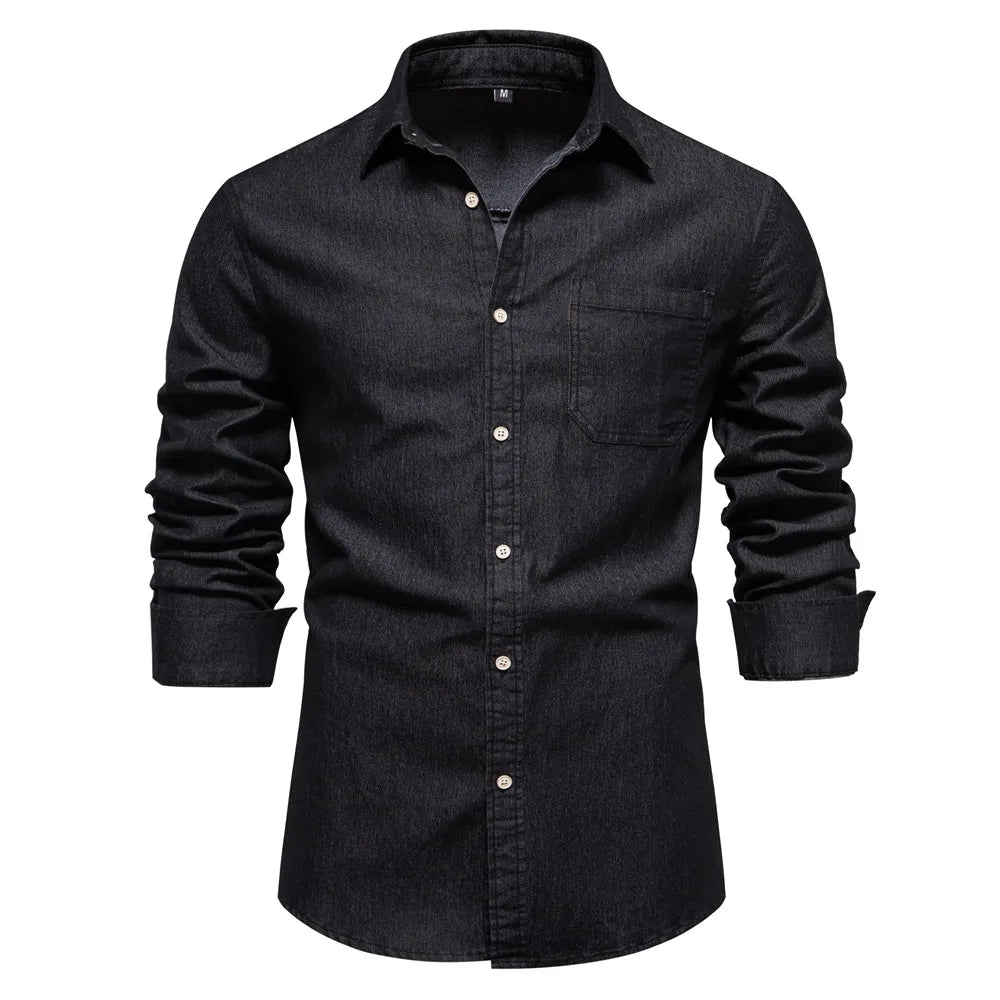 Hunter | Men’s Light Blue Denim Button-Up Shirt