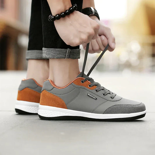 Men's Lace-Up Shoes Leather Comfortable Black - Fashinoza